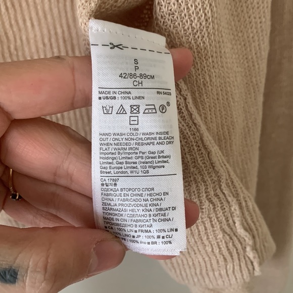 Banana Republic cream colored linen open cardigan - Picture 3 of 4